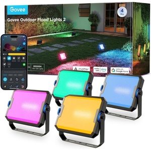 Govee Outdoor Flood Lights 2, RGBIC Warm Cold White LED Lights for Outdoor Decorations, 50 Scene Modes, Landscape Lighting, Upgraded IP66 with App Control, Wired 6 Pack(4 pack)