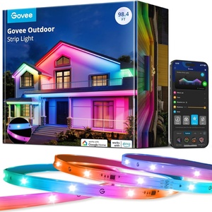 Govee Outdoor LED Strip Lights, 32.8ft Smart Outdoor Lights Work with Alexa and Google Assistant, App Control, IP65 Waterproof, RGBIC LED Lights for Patio, Eave, Holiday Decorations(98.4ft)