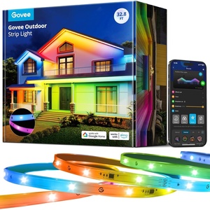 Govee Outdoor LED Strip Lights, 32.8ft Smart Outdoor Lights Work with Alexa and Google Assistant, App Control, IP65 Waterproof, RGBIC LED Lights for Patio, Eave, Holiday Decorations(32.8ft)