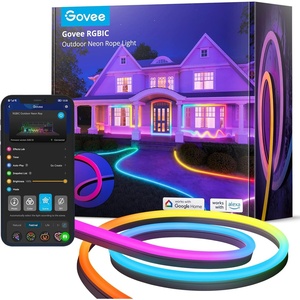 Govee Outdoor Neon Rope Lights, 32.8ft RGBIC IP67 Waterproof Patio Decorations with 64 Scene Modes, Music Sync, Flexible LED Outdoor Lights, Neon Lights Work with Alexa, Google Assistant(32.8ft)