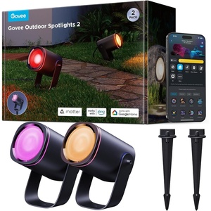 Govee Outdoor Spot Lights 2, IP67 Waterproof Spotlights, Landscape Lights Work with Matter, Alexa, and Google Assistant, RGBWIC Color Changing Light for Outdoor Decor, Patio Decorations, 4 Pack(2 pack)