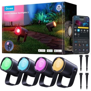 Govee Outdoor Spot Lights 2, IP67 Waterproof Spotlights, Landscape Lights Work with Matter, Alexa, and Google Assistant, RGBWIC Color Changing Light for Outdoor Decor, Patio Decorations, 4 Pack(4 pack)