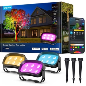 Govee Outdoor Tree Lights 3-Pack, RGBWIC LED Landscape Lighting, Outdoor Lights for Yard Garden Patio, 66 Scene Modes for Holiday Party and Event, App Control, Google Assistant, Matter