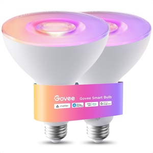 Govee PAR38 Flood Light Bulbs, 1300Lm Flood Lights Outdoor with IP65 Waterproof, Smart Light Bulbs Compatible with Alexa, Matter & SmartThings, RGBWW & Tunable White for Garage&Porch, E26 Base, 2 Pack