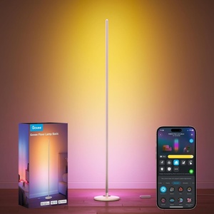 Govee RGBIC Floor Lamp Basic, 1000lm LED Corner Lamp Compatible with SmartThings, Alexa, and Matter, Modern Floor Lamp with Music Sync and 16 Million DIY Colors, Standing Lamp for Bedroom Living Room(Champagne)