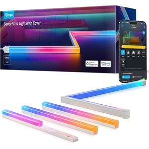 Govee RGBIC LED Strip Lights 16.4ft with Covers, Smart LED Lights for Bedroom Work with Alexa and Google Assistant, LED Diffuser Channel with Srtip Lights, Skirting Lines, Studio, Cabinet(9.8ft)