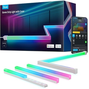 Govee RGBIC LED Strip Lights 16.4ft with Covers, Smart LED Lights for Bedroom Work with Alexa and Google Assistant, LED Diffuser Channel with Srtip Lights, Skirting Lines, Studio, Cabinet(32.8ft)