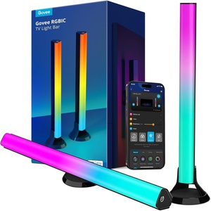 Govee RGBIC Light Bars, 15 Inches WiFi TV Backlight Suitable for 45-70 inch TVs, Smart Light Bars with Multiple Placement Options, Work with Alexa and Google Assistant, Black(Black)