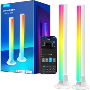 Govee RGBIC Light Bars, 15 Inches WiFi TV Backlight Suitable for 45-70 inch TVs, Smart Light Bars with Multiple Placement Options, Work with Alexa and Google Assistant, Black(White)