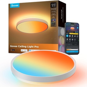 Govee Smart Ceiling Light Pro 18 Inch 4800LM, RGBICWW LED Ceiling Light Fixture, Flush Mount Light Fixture, DIY Colors, Works with Alexa, Matter, 2700K-6500K Lights for Living Room, Bedroom, 1 Pack(Round)