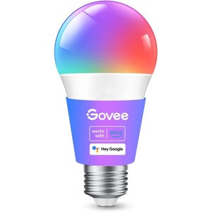 Govee Smart Light Bulbs, Color Changing Light Bulb, Work with Alexa and Google Assistant, 16 Million Colors RGBWW, WiFi & Bluetooth LED Light Bulbs, Music Sync, A19, 800 Lumens, 4 Pack(1)