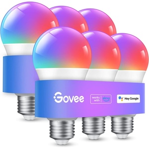 Govee Smart Light Bulbs, Color Changing Light Bulb, Work with Alexa and Google Assistant, 16 Million Colors RGBWW, WiFi & Bluetooth LED Light Bulbs, Music Sync, A19, 800 Lumens, 4 Pack(6)