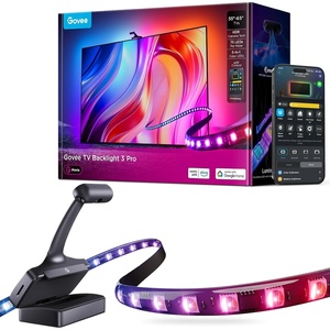 Govee TV Backlight 3 Pro with HDR Triple Camera, 16.4ft 5-in-1 RGBWWIC LED Strip Lights That Change with 75-85 Inch TVs, 75LEDs/m, Supports AI Filter, Smart App and Voice Control, DreamView Sync(11.8FT for 55”-65” TV)