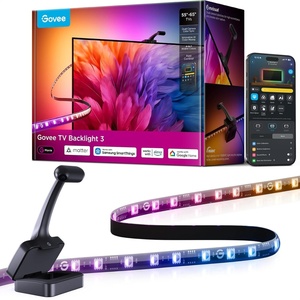 Govee TV Backlight 3 with Dual 4MP Lens, 11.8ft RGBWIC LED Strip Lights Sync to Screen for 55-65 inch TVs, 60 LEDs/m, Smart AI Color Filter for Movie/Game, App & Voice Control, Matter/Alexa Support(11.8FT for 55″-65″ TV)