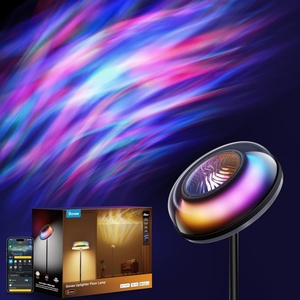 Govee Uplighter Floor Lamp for Living Room, RGBIC Ripple Projector, Floor Lamp for Bedroom, Compatible with SmartThings, Alexa, and Matter, LED Modern Corner Floor Light, Warm Cool White Standing Lamp(Ripple)