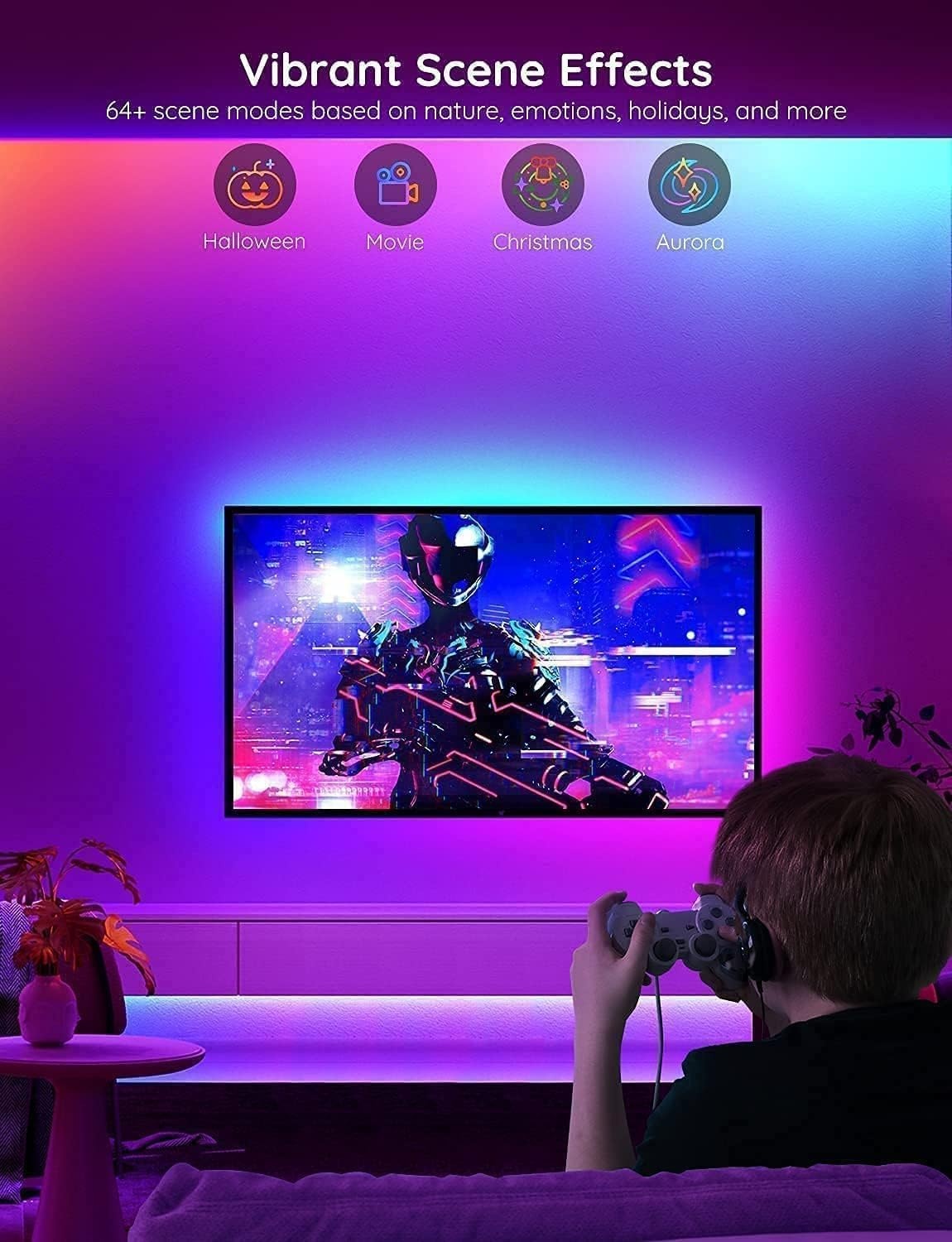 imageGovee 100ft RGBIC LED Strip Lights Smart LED Lights Work with Alexa and Google Assistant LED Lights for Bedroom WiFi App Control Segmented DIY Multiple Colors Color Changing Light 2 x 50ft1312ft