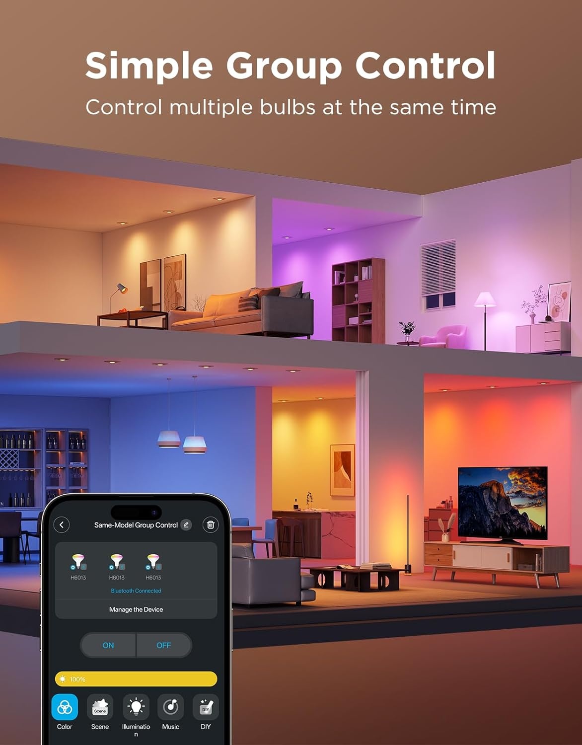image:imageGovee BR30 Smart Light Bulbs LED Light Bulb Works with Matter Alexa and Google Assistant RGBWW Color Changing Flood Light Bulbs 850 LM Recessed Can Light Bulb for Bedroom Living Room 4 Pack4