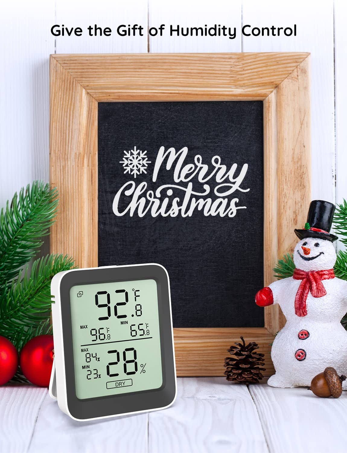 image:imageGovee Bluetooth Hygrometer Thermometer Large LCD MaxMin Records 2Year Data Storage Black 2 PackBlack