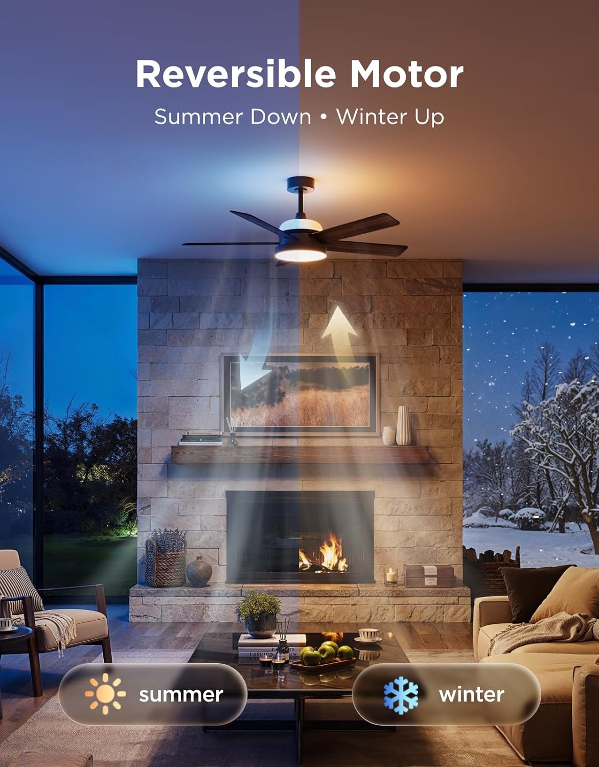 image:imageGovee Ceiling Fan with Lights RGBIC Smart 52 Low Profile Ceiling Fan with Lights and Remote Reversible DC Motor Dimmable 2800lm Ceiling Fan for Bedroom Living Room Black