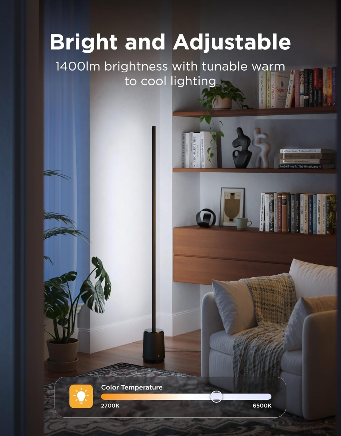 image:imageGovee Floor Lamp 3 Lite Smart RGBIC LED Corner Lamp Compatible with Alexa SmartThings Matter 1400lm Dimmable Color Changing Tall Standing Light with Music Sync for Living Room Bedroom Gaming Room