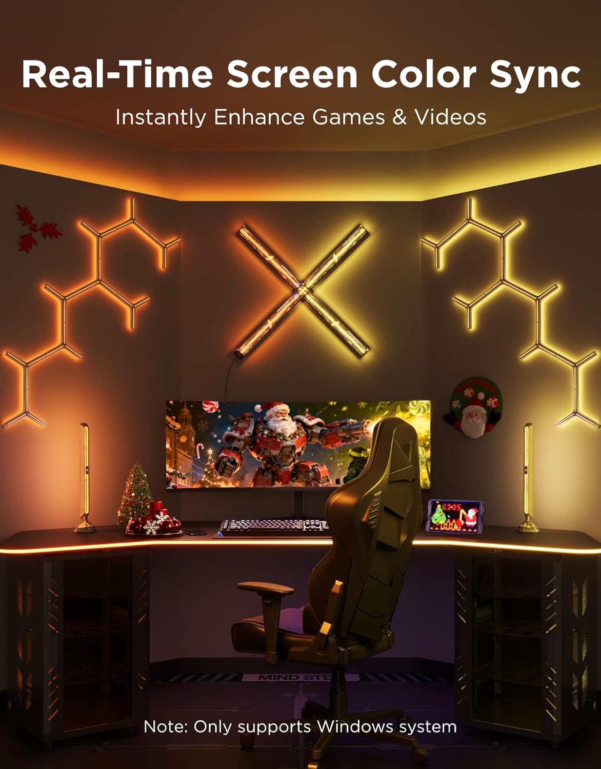 image:imageGovee Gaming Light Bars Pro Upgraded 16Inch Smart TripleSided RGBIC Illumination WiFi LED Game Lights Music Sync amp 60 Scene Modes Works with Alexa amp Google Home Gaming Room Decor