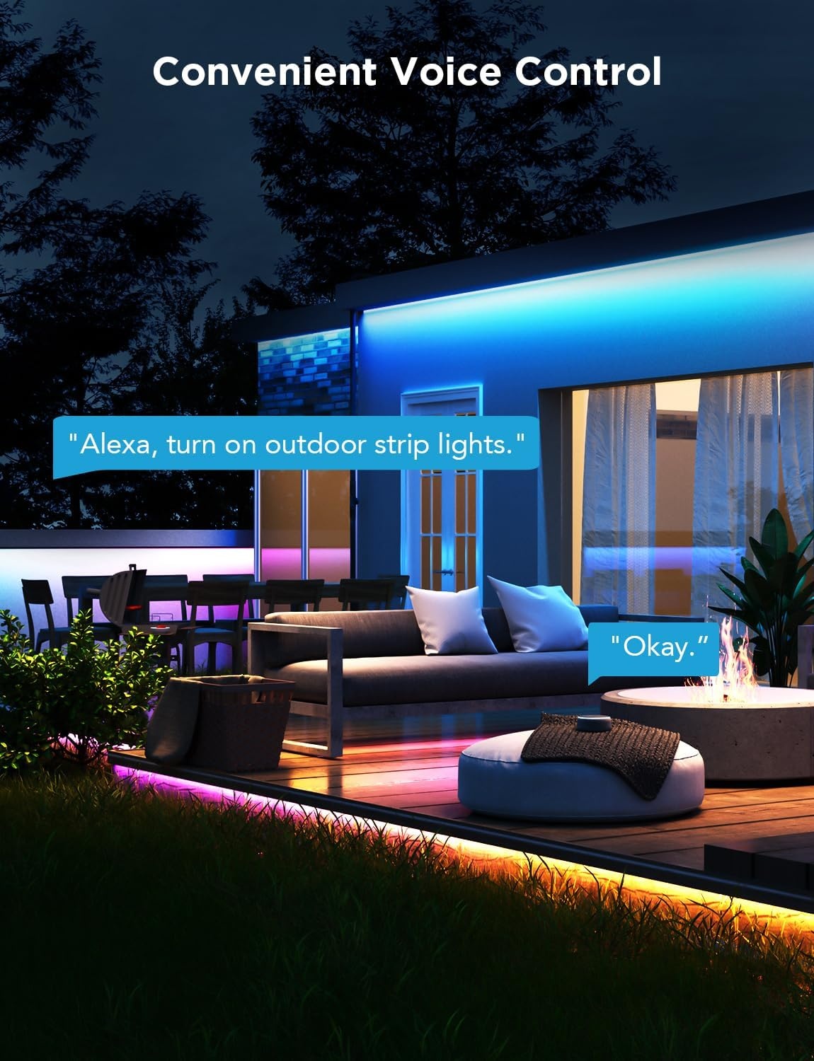 image:imageGovee Outdoor LED Strip Lights RGBIC with Warm and Cold White 656ft 24G WiFi Smart Outdoor Lights IP65 Waterproof Work with Alexa and Google Assistant App Control for Porch Patio Eave Party984 ft