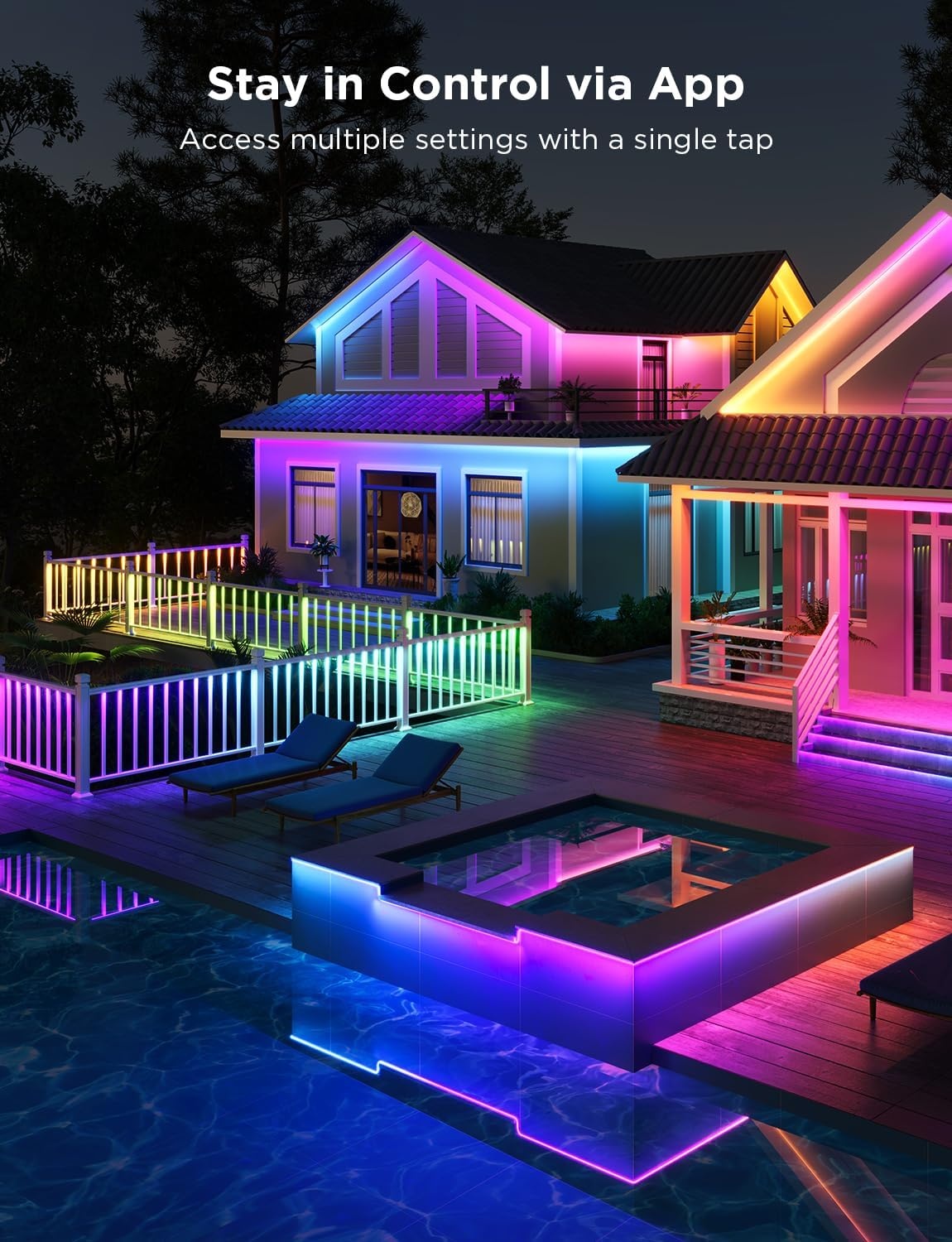 image:imageGovee Outdoor LED Strip Lights RGBIC with Warm and Cold White 656ft 24G WiFi Smart Outdoor Lights IP65 Waterproof Work with Alexa and Google Assistant App Control for Porch Patio Eave Party328 ft