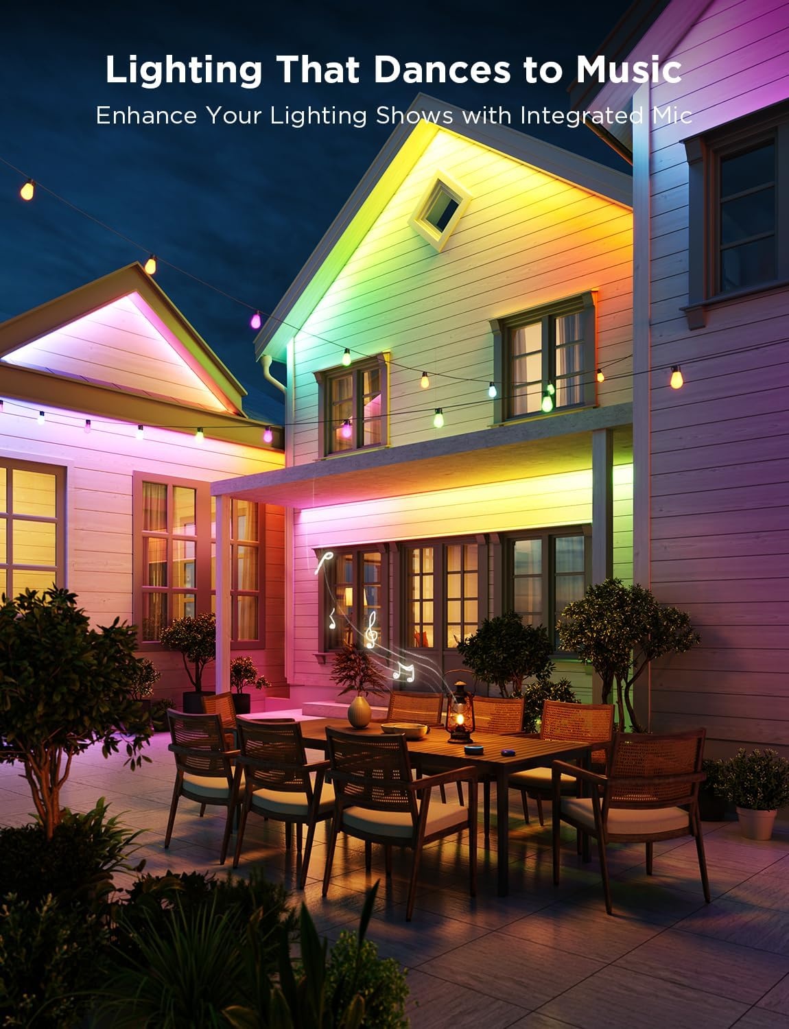 image:imageGovee Outdoor LED Strip Lights RGBIC with Warm and Cold White 656ft 24G WiFi Smart Outdoor Lights IP65 Waterproof Work with Alexa and Google Assistant App Control for Porch Patio Eave Party328 ft