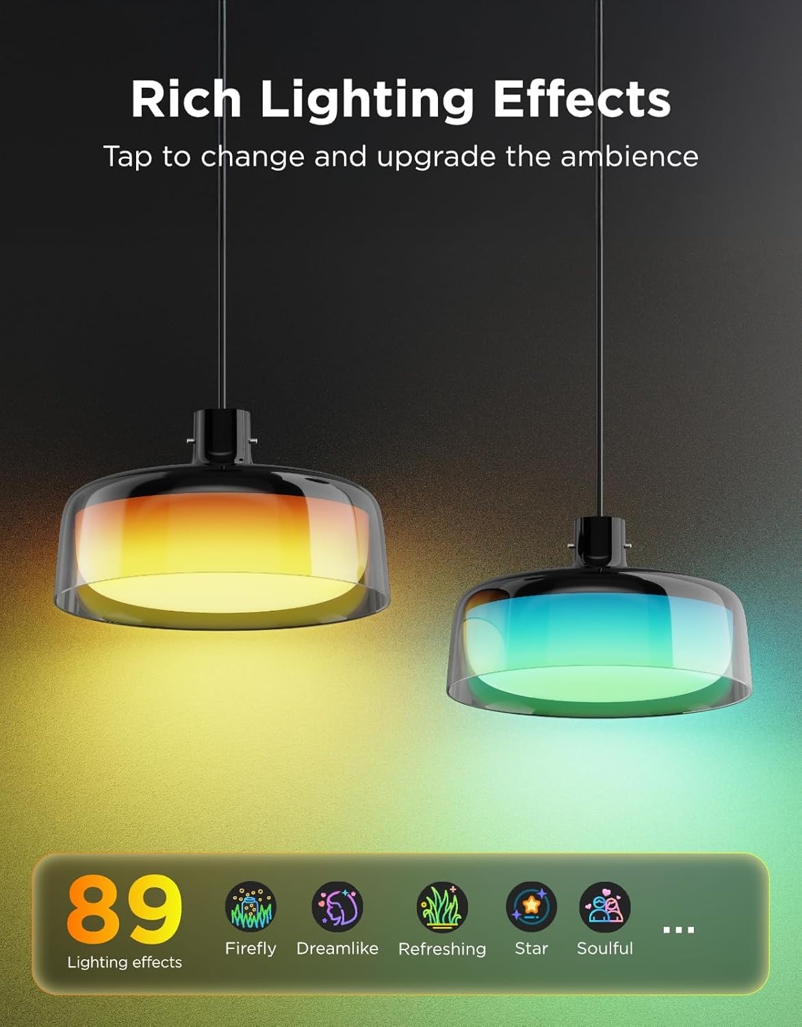 image:imageGovee Pendant Light for Kitchen Island ThreeLayer RGBIC Smart Lighting Matter Compatible 1300LM 2700K6500K Dimmable Black Hanging Light Fixture Works with Alexa Adjustable Height for Dining Room
