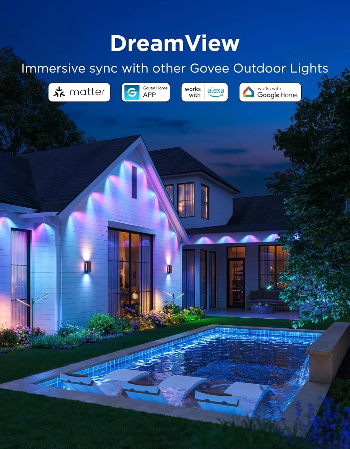 imageGovee Permanent Outdoor Lights Prism Bundle with Outdoor Wall Light Smart Control for Outdoor Decor Yard Patio