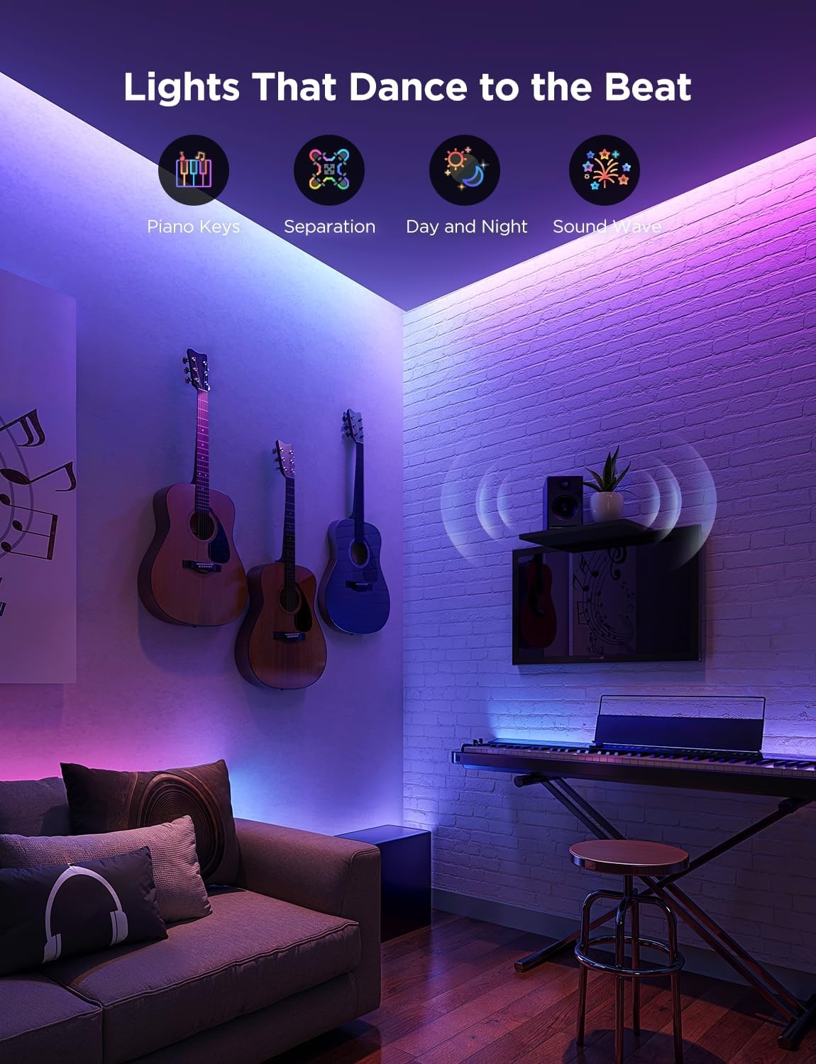 image:imageGovee RGBIC Strip Light 2 Pro with Matter 328ft WiFi LED Lights for Bedroom Cabinet Party TV and Gaming Desk Smart Led Strip Lights Compatible with Alexa and Google Assistant Home Decor328ft