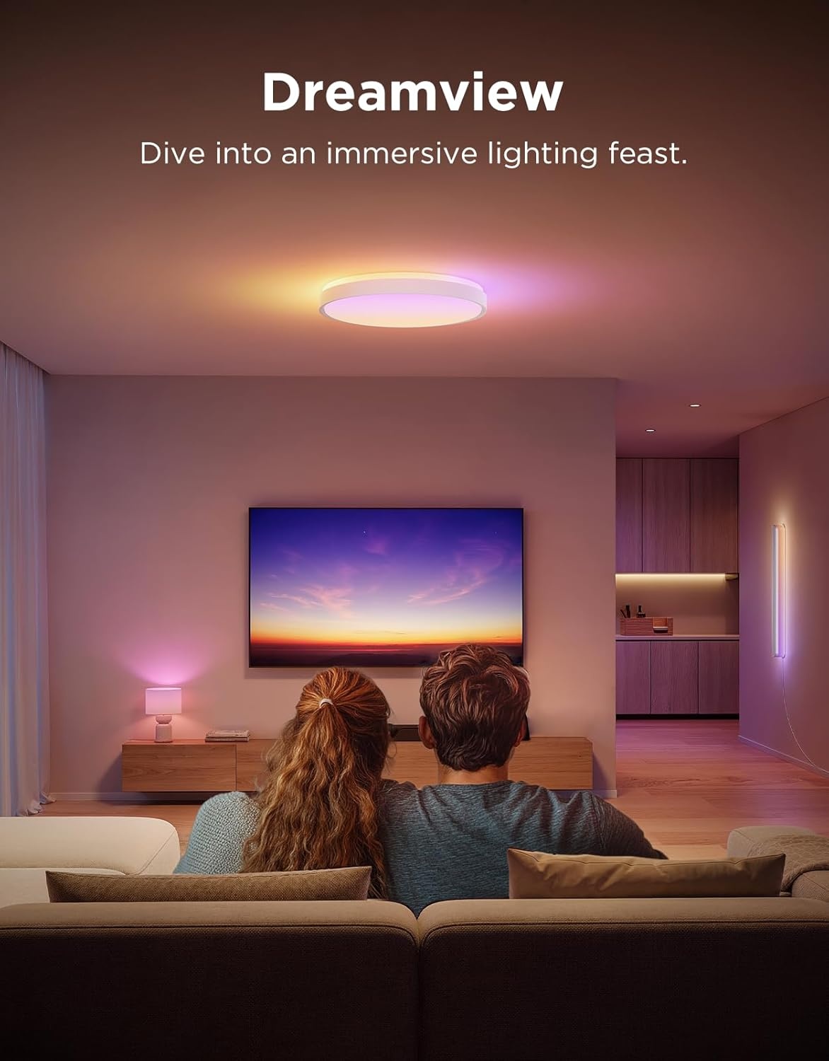 image:imageGovee Smart Ceiling Light 4300LM 15 Inch RGBIC LED Ceiling Light Fixture Works with Matter Flush Mount Light Fixture DIY Colors 2700K6500K Dimmable for Bedroom Living Room 1 Pack