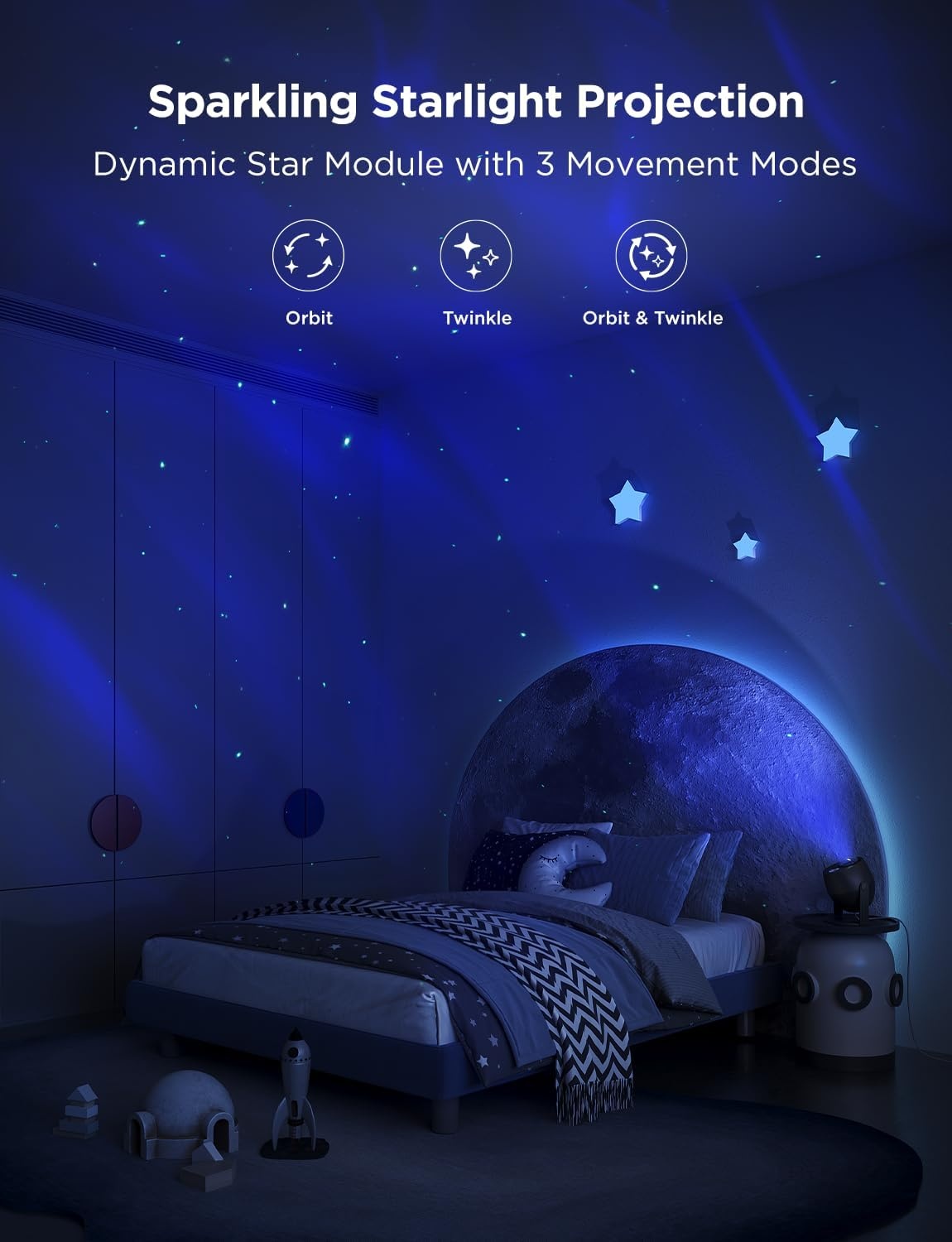 image:imageGovee Star Light Projector with Ocean Wave Ripple Effects Works with MatterAlexa and Google Assistant 40 Scene Modes 18 White Noise Options LED Night Light Projector for Bedroom Without PlugAurora