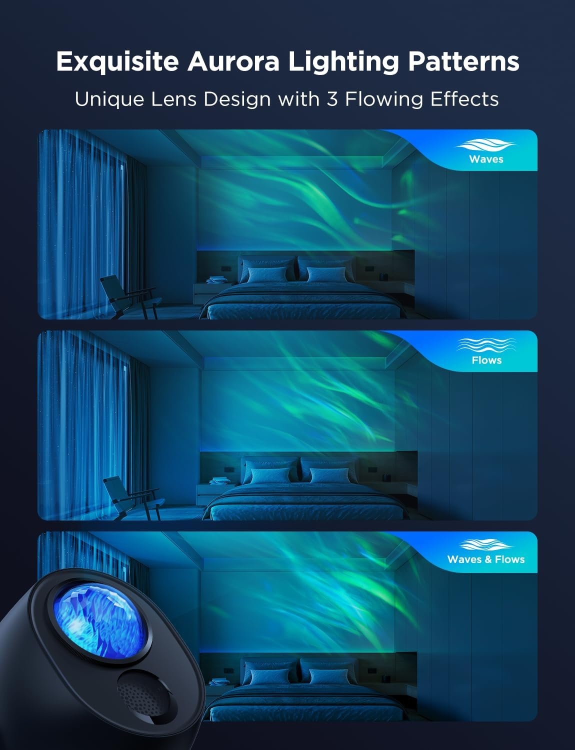 image:imageGovee Star Light Projector with Ocean Wave Ripple Effects Works with MatterAlexa and Google Assistant 40 Scene Modes 18 White Noise Options LED Night Light Projector for Bedroom Without PlugAurora