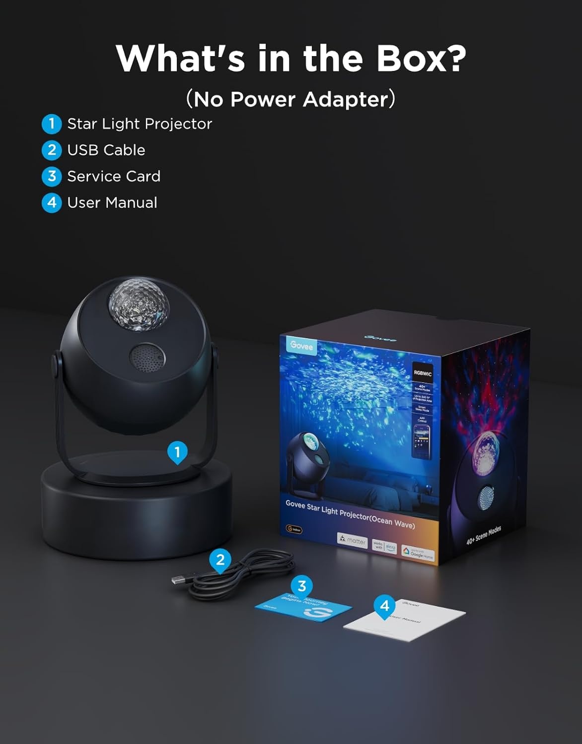 image:imageGovee Star Light Projector with Ocean Wave Ripple Effects Works with MatterAlexa and Google Assistant 40 Scene Modes 18 White Noise Options LED Night Light Projector for Bedroom Without PlugOcean Wave