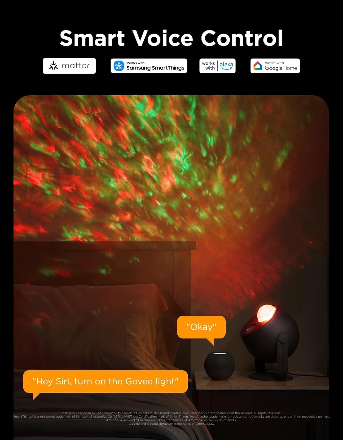 image:imageGovee Star Light Projector with Ocean Wave Ripple Effects Works with MatterAlexa and Google Assistant 40 Scene Modes 18 White Noise Options LED Night Light Projector for Bedroom Without PlugOcean Wave