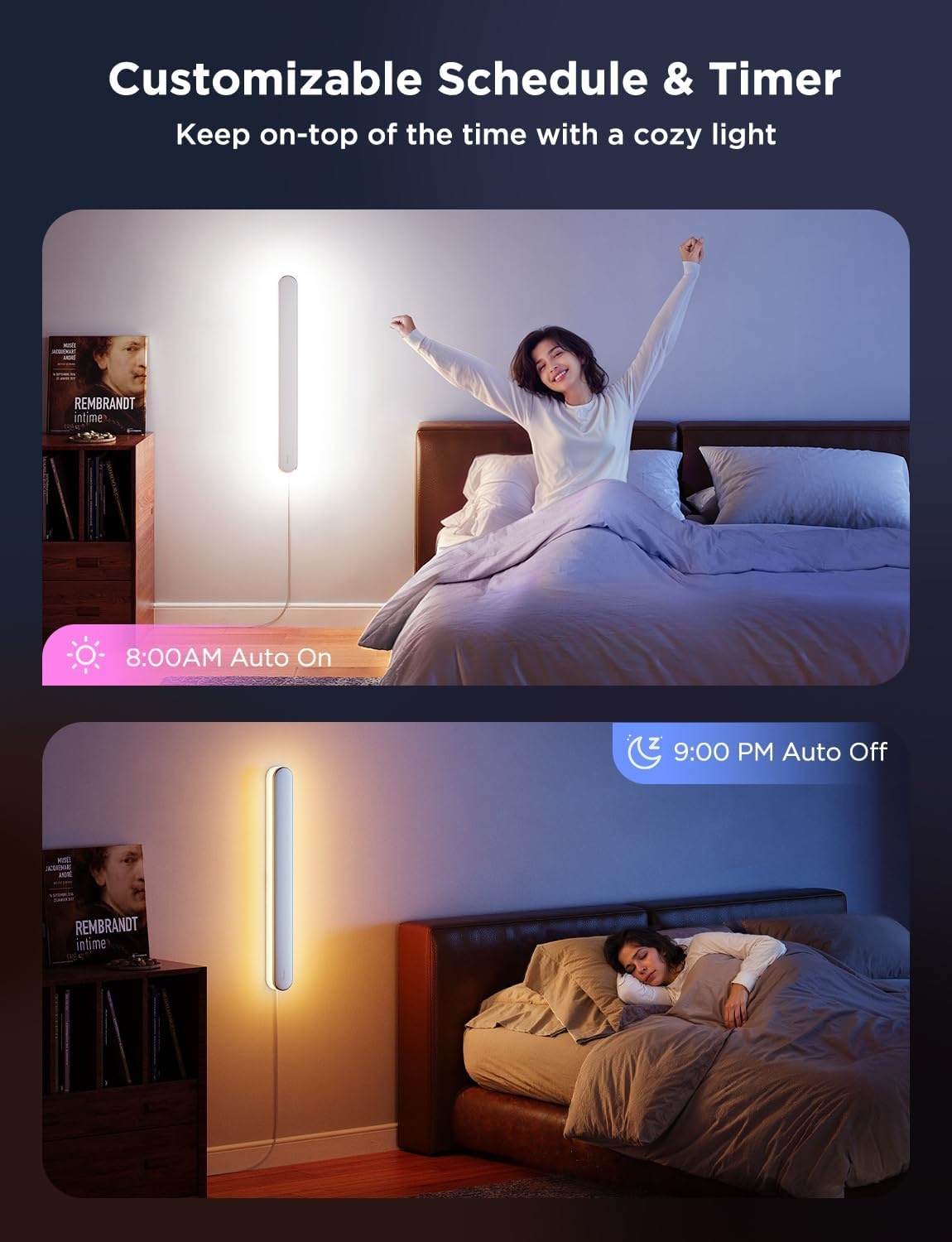 image:imageGovee Wall Sconces Set of Two RGBIC LED Wall Lights Works with Matter amp Alexa Music Sync Plug in Wall Mount Light Dimmable Modern Room Light for Living Room Bedroom Hallway 2 Pack