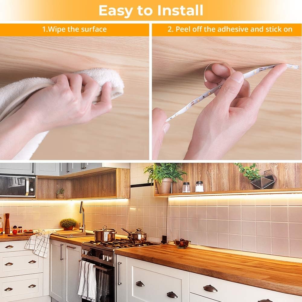 image:imageGovee White LED Strip Lights Upgraded 164ft Dimmable LED Light Strip 6500K Bright Daylight White Strong Adhesive 300 LEDs Flexible Tape Lights for Mirror Kitchen Cabinet Bedroom Christmas DecorWarm White
