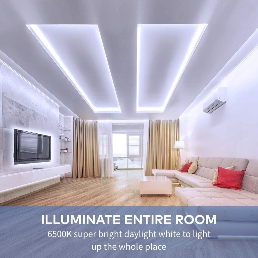 image:imageGovee White LED Strip Lights Upgraded 164ft Dimmable LED Light Strip 6500K Bright Daylight White Strong Adhesive 300 LEDs Flexible Tape Lights for Mirror Kitchen Cabinet Bedroom Christmas DecorDaylight White