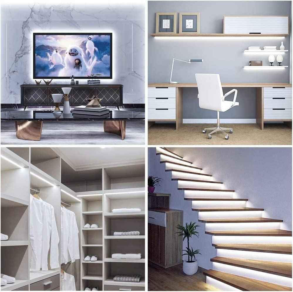 image:imageGovee White LED Strip Lights Upgraded 164ft Dimmable LED Light Strip 6500K Bright Daylight White Strong Adhesive 300 LEDs Flexible Tape Lights for Mirror Kitchen Cabinet Bedroom Christmas DecorDaylight White