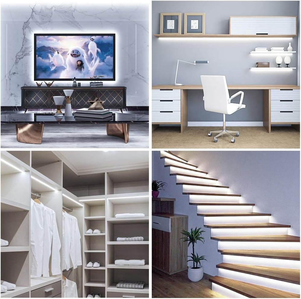 image:imageGovee White LED Strip Lights Upgraded 164ft Dimmable LED Light Strip 6500K Bright Daylight White Strong Adhesive 300 LEDs Flexible Tape Lights for Mirror Kitchen Cabinet Bedroom Christmas DecorDaylight White