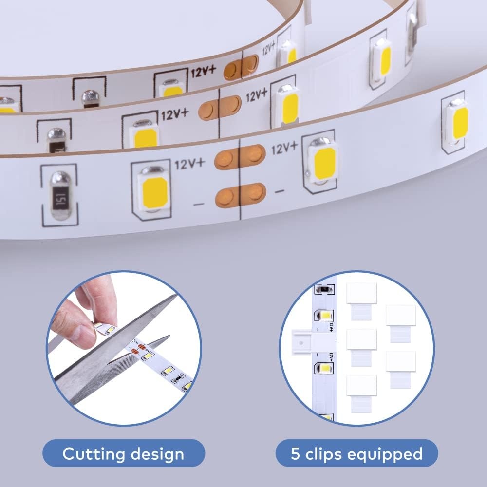 image:imageGovee White LED Strip Lights Upgraded 164ft Dimmable LED Light Strip 6500K Bright Daylight White Strong Adhesive 300 LEDs Flexible Tape Lights for Mirror Kitchen Cabinet Bedroom Christmas DecorDaylight White