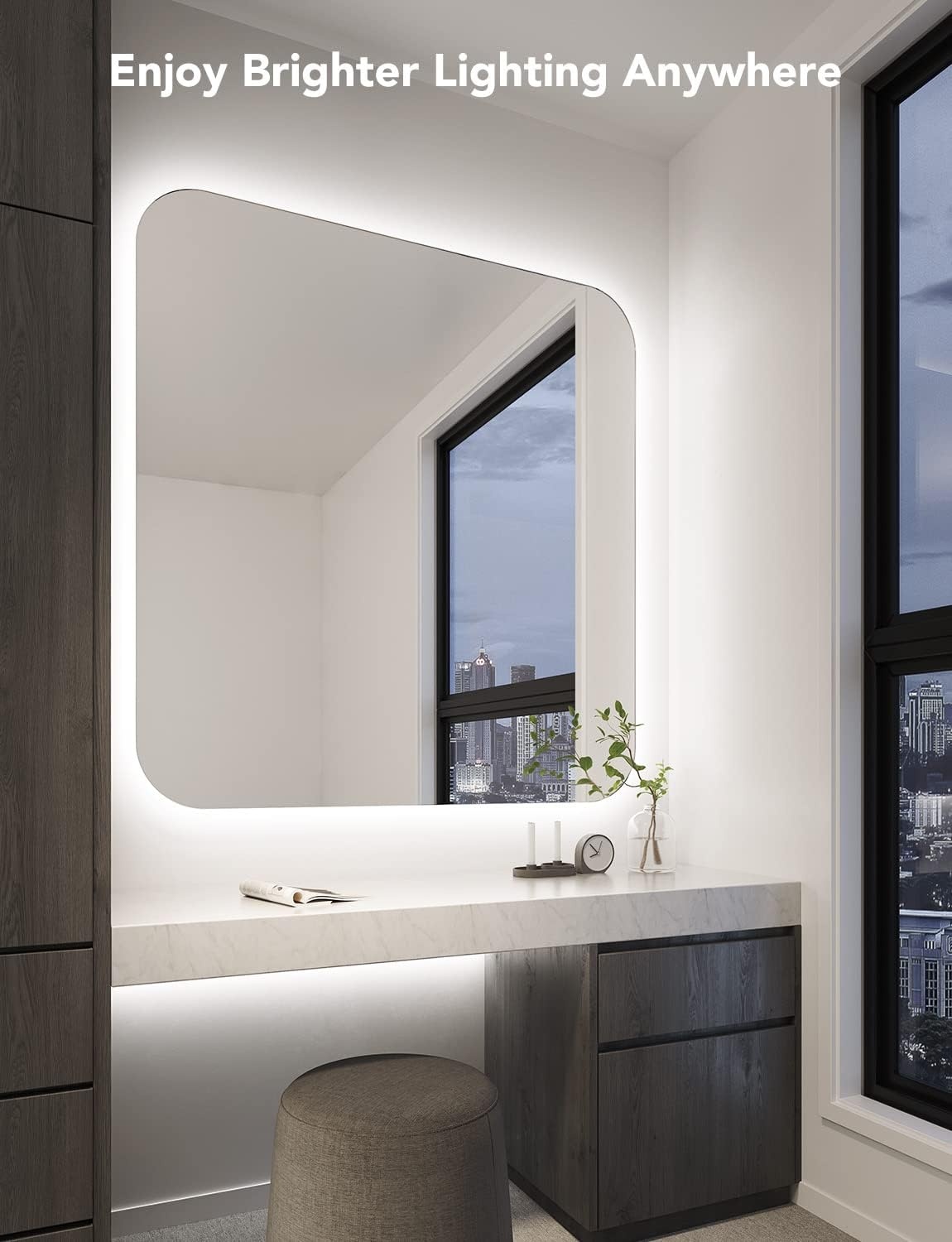 image:imageGovee White LED Strip Lights Upgraded 164ft Dimmable LED Light Strip 6500K Bright Daylight White Strong Adhesive 300 LEDs Flexible Tape Lights for Mirror Kitchen Cabinet Bedroom Christmas DecorDaylight White