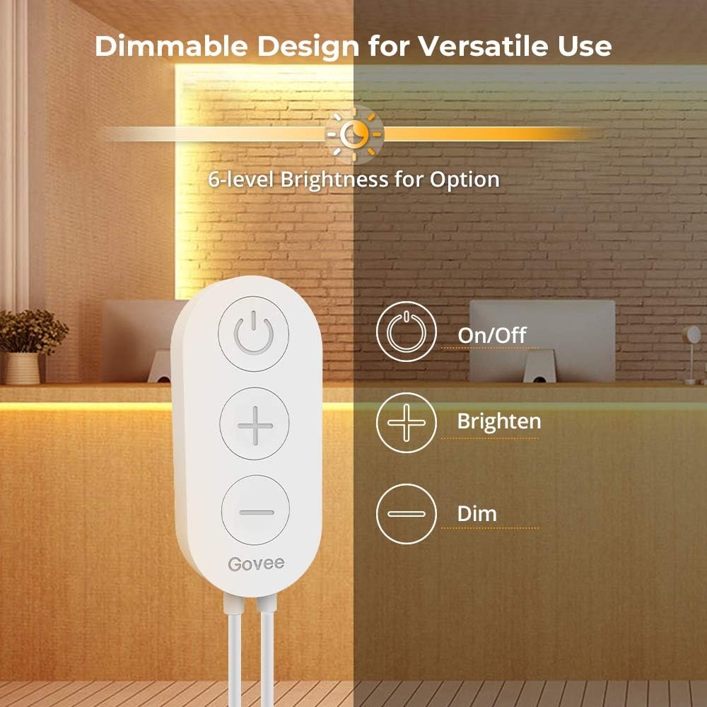 image:imageGovee White LED Strip Lights Upgraded 164ft Dimmable LED Light Strip 6500K Bright Daylight White Strong Adhesive 300 LEDs Flexible Tape Lights for Mirror Kitchen Cabinet Bedroom Christmas DecorWarm White