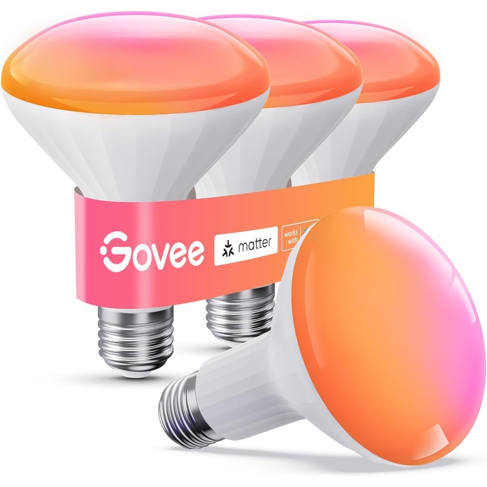 image:imageGovee BR30 Smart Light Bulbs LED Light Bulb Works with Matter Alexa and Google Assistant RGBWW Color Changing Flood Light Bulbs 850 LM Recessed Can Light Bulb for Bedroom Living Room 4 Pack4