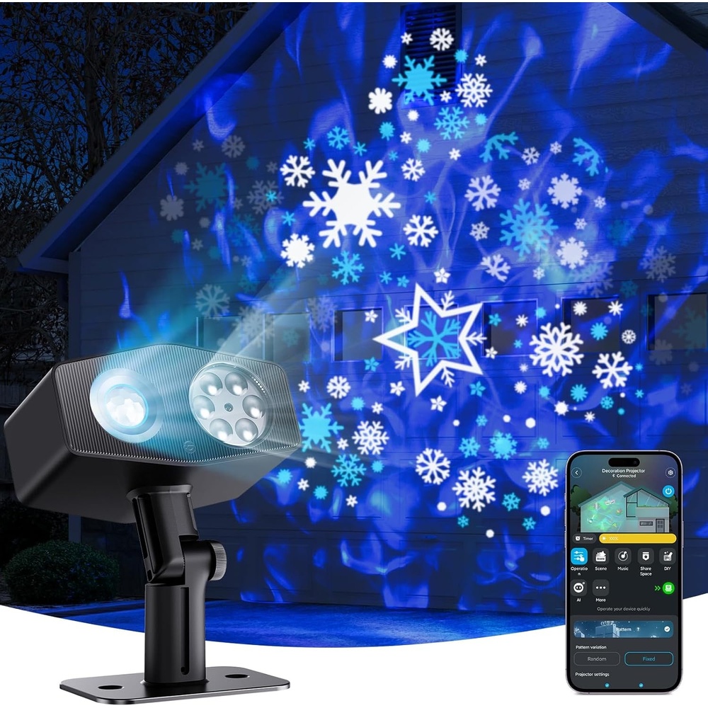 imageGovee Outdoor Decoration Projector Light Upgraded LED Snowflake Projector 180 Rotation 20 HD Effects amp 58 Scene Modes with App Control IP67 Compatible with Alexa Google Assistant Matter