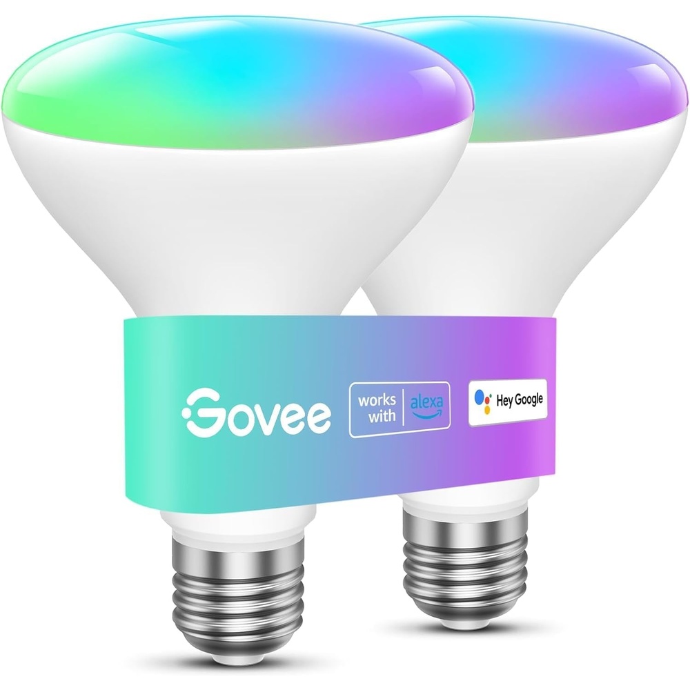 image:imageGovee Smart Light Bulbs 1200 Lumens Dimmable BR30 Bulbs RGBWW Color Changing Light Bulb Flood Light Bulbs Work with Alexa Google Assistant WiFi amp Bluetooth LED Bulbs Music Sync 2 Pack2