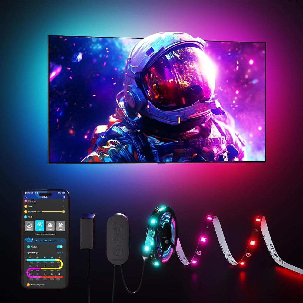 image:imageGovee TV LED Backlight Strip RGBIC Smart LED Backlight for 4050inch TVs Music Sync WiFi Bluetooth amp App Control Works with Alexa amp Google Assistant 77 Scene Modes Adapter