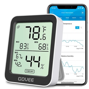 Govee Bluetooth Hygrometer Thermometer, Large LCD, Max/Min Records, 2-Year Data Storage – Black, 2 Pack(Black)