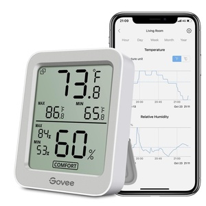 Govee Bluetooth Hygrometer Thermometer, Large LCD, Max/Min Records, 2-Year Data Storage – Black, 2 Pack(Grey)